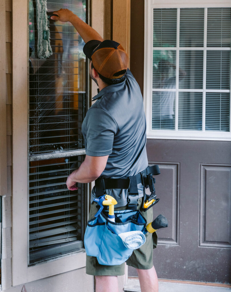 Interior residential windows professionally cleaned for a streak free finish in Houston, TX.